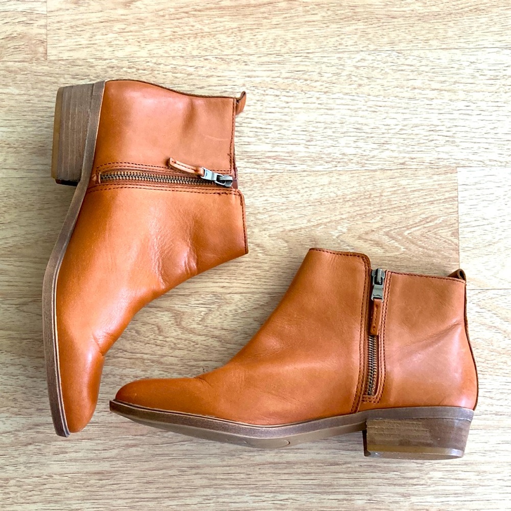 RALPH LAUREN Brown Leather Ankle Boots Size 10